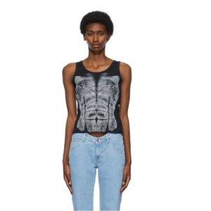 Opening Ceremony Black Muscle Print Tank Top Size S – Women’s Graphic Sleeveless